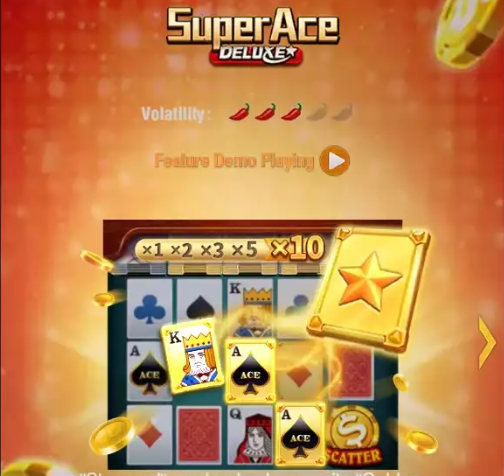 Updated colors and design in Super Ace Deluxe slot Super Ace Deluxe updated design and color style compared to the original version